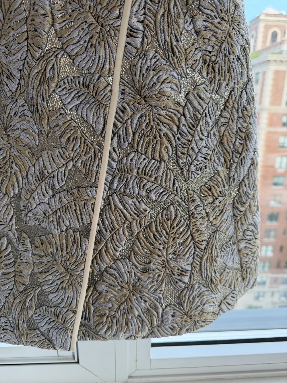 J. Mendel Ivory and Beige Leaf-Pattern Mini Dress - Picture 3 of 6